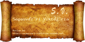 Segesvári Viktória névjegykártya
